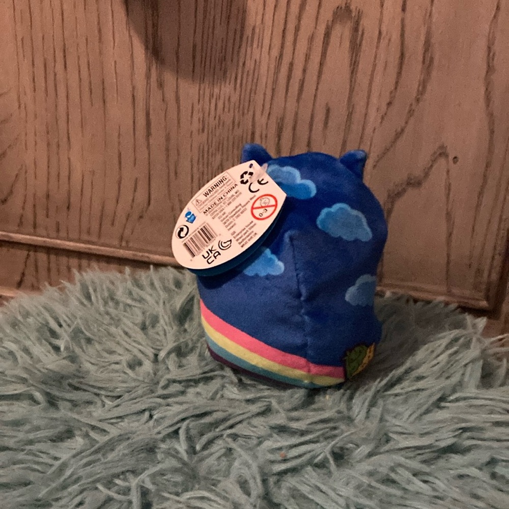 Cats vs pickles Blue Cat Plush with Rainbow Design - Picture 7 of 13